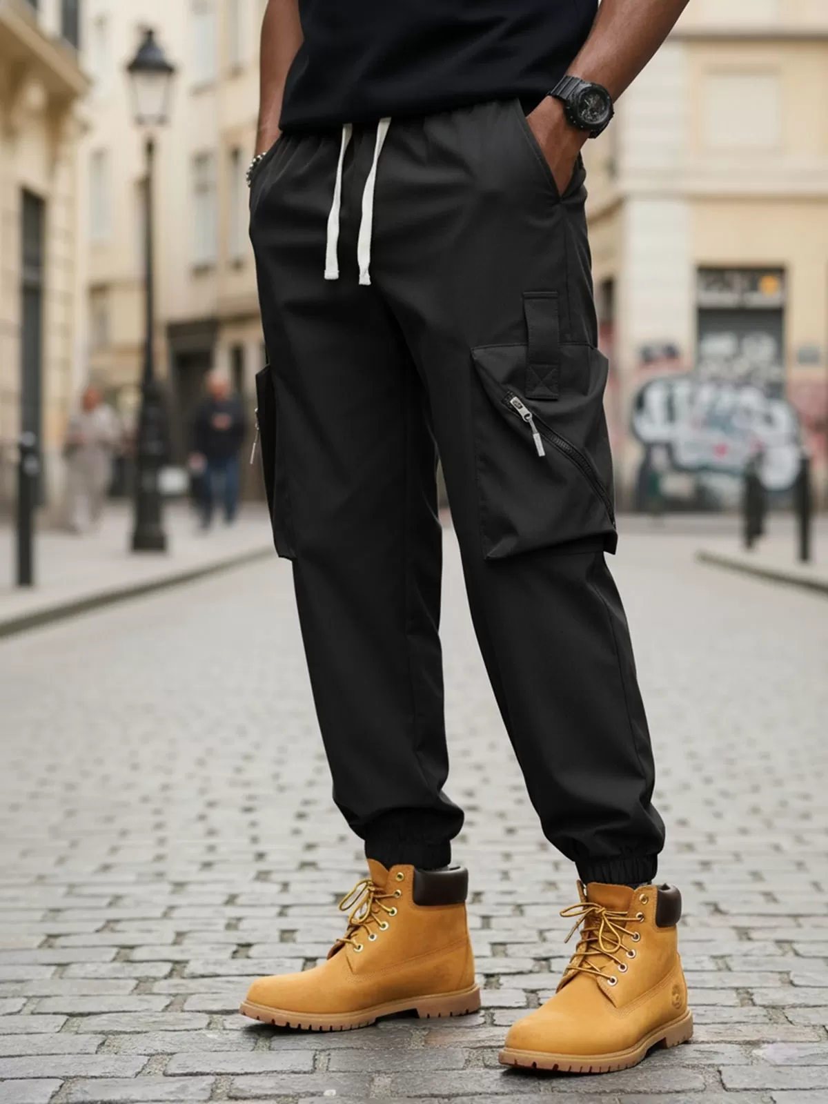 Men's Cargo Pants Multi Pockets Lightweight Ankle Length Stylish Big Pocket Design Outdoor Activities Pants, 2 of 3