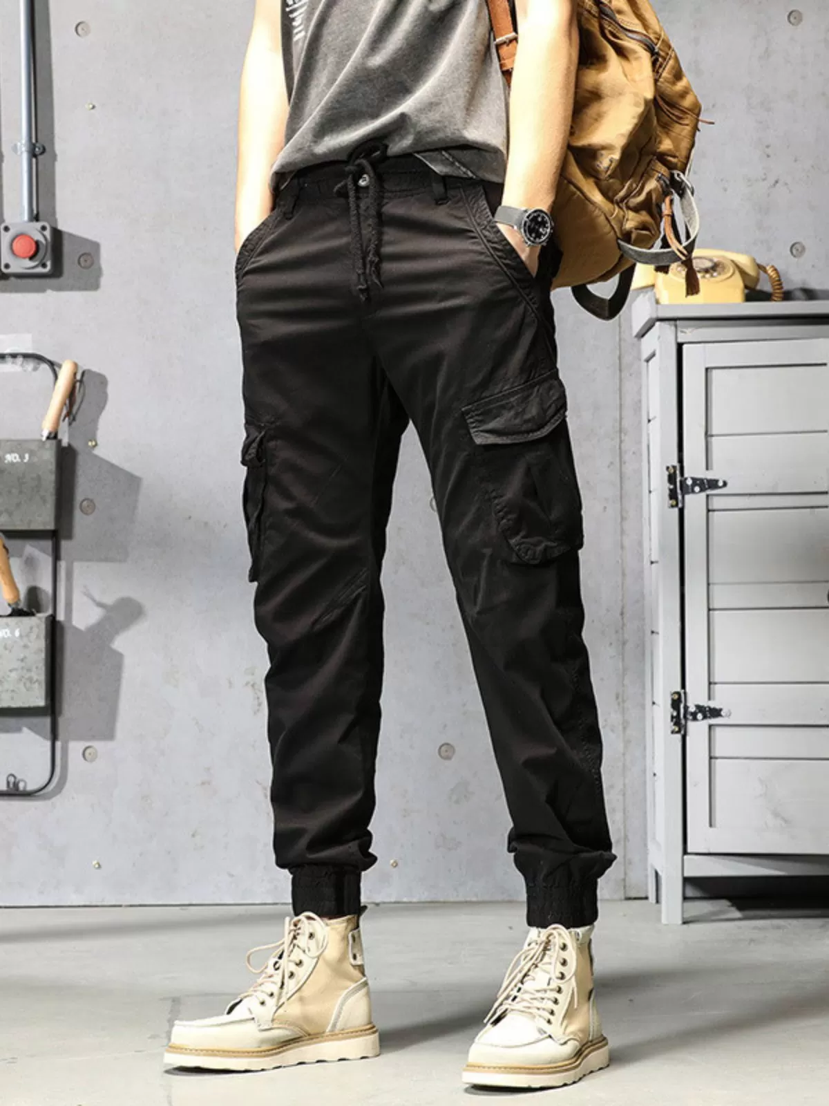 Men's Cargo Pants Casual Comfortable Work Portable Multi-Pocket and Colorful Pants, 1 of 3