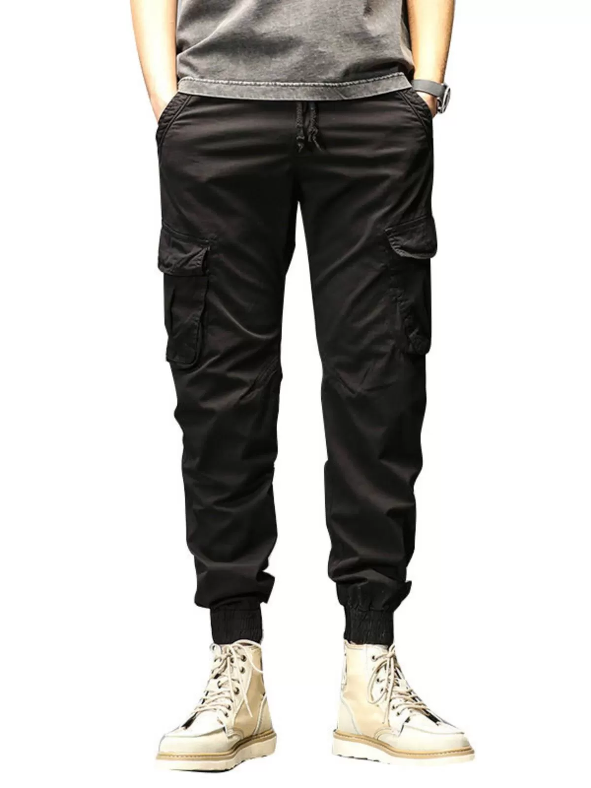 Men's Cargo Pants Casual Comfortable Work Portable Multi-Pocket and Colorful Pants, 2 of 3