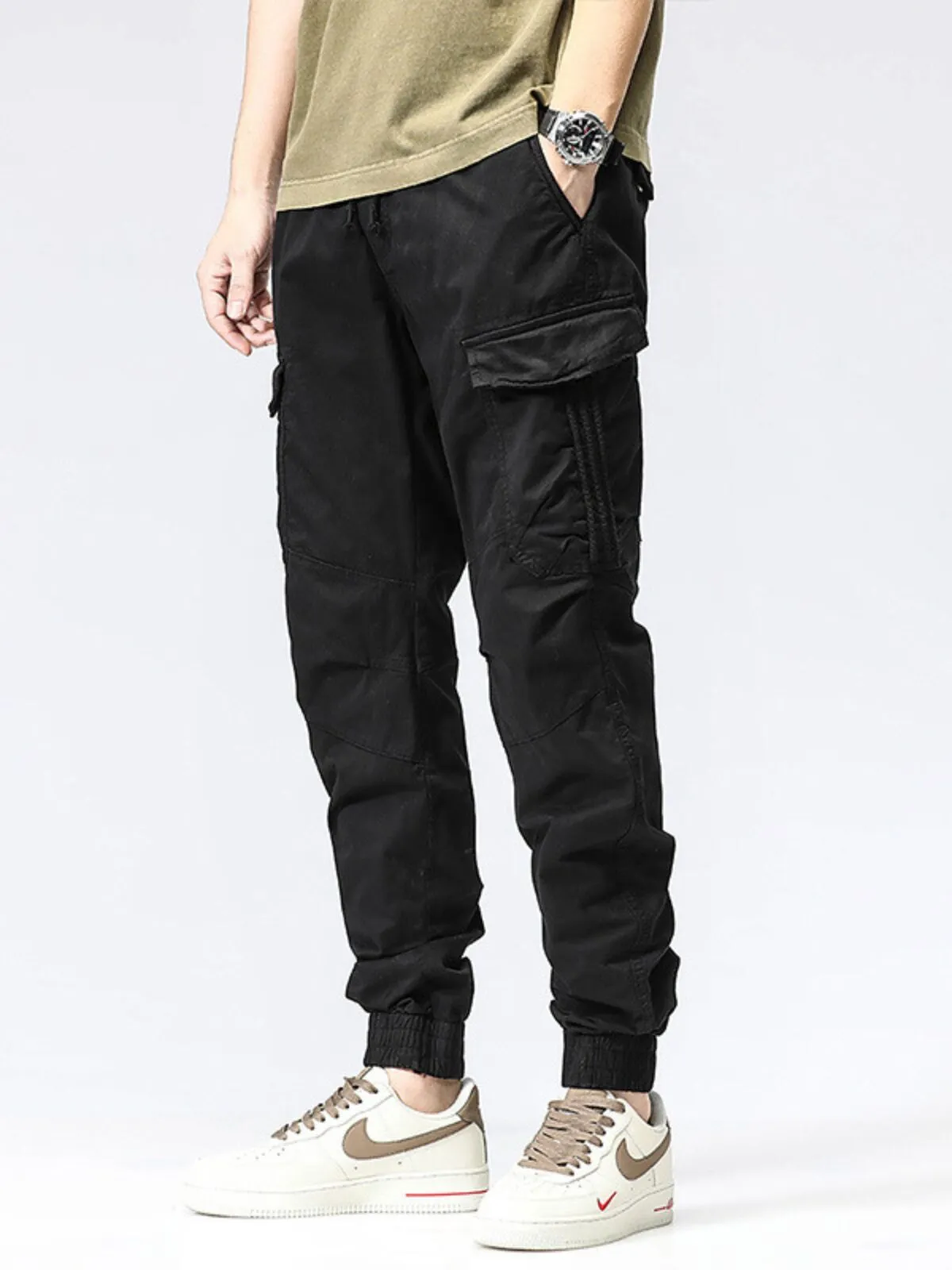 Men's Cargo Pants Streetwear Multi-Pockets Joggers Army Military Style Solid Cotton Casual Tactical Trousers, 1 of 7