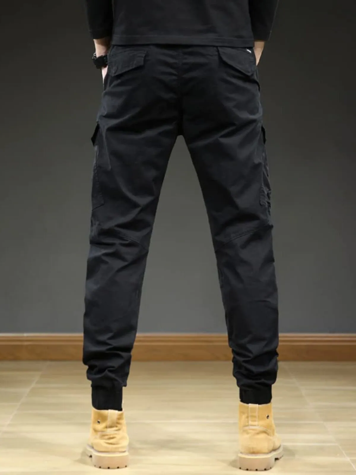 Men's Cargo Pants Streetwear Multi-Pockets Joggers Army Military Style Solid Cotton Casual Tactical Trousers, 3 of 7