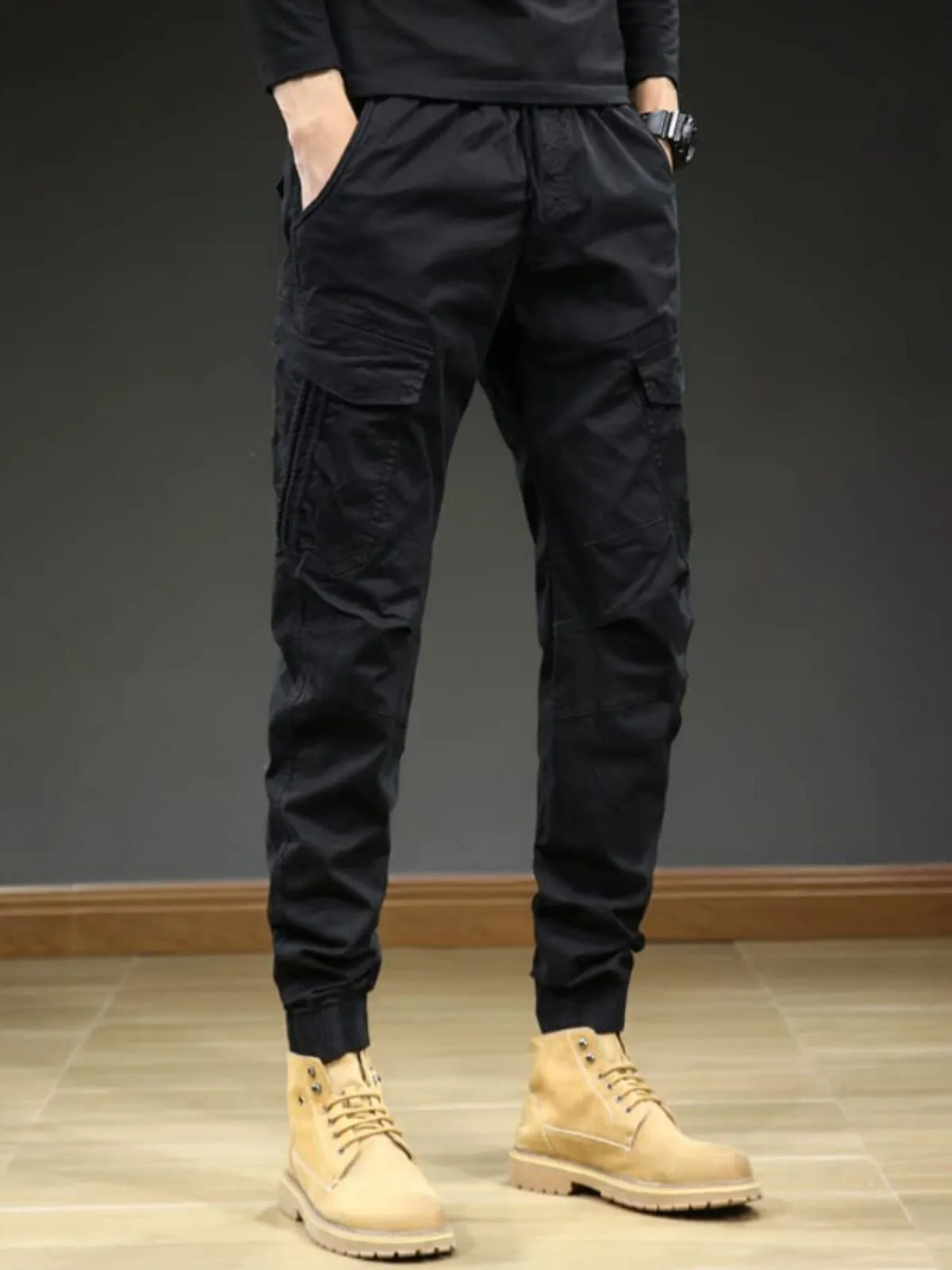 Men's Cargo Pants Streetwear Multi-Pockets Joggers Army Military Style Solid Cotton Casual Tactical Trousers, 4 of 7