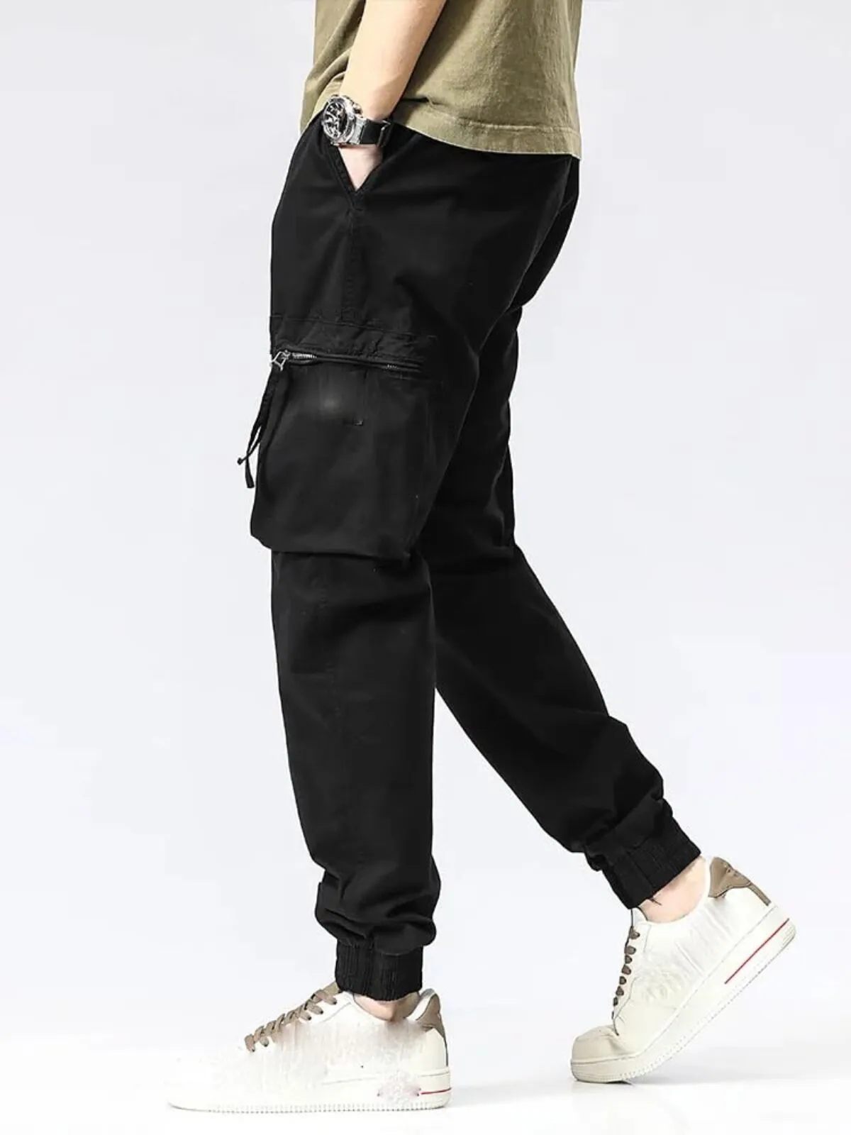 Men's Cargo Pants Hiking Tactical Multi Flap Pockets Straight Leg Loose Casual Outdoor Work Pants, 3 of 4