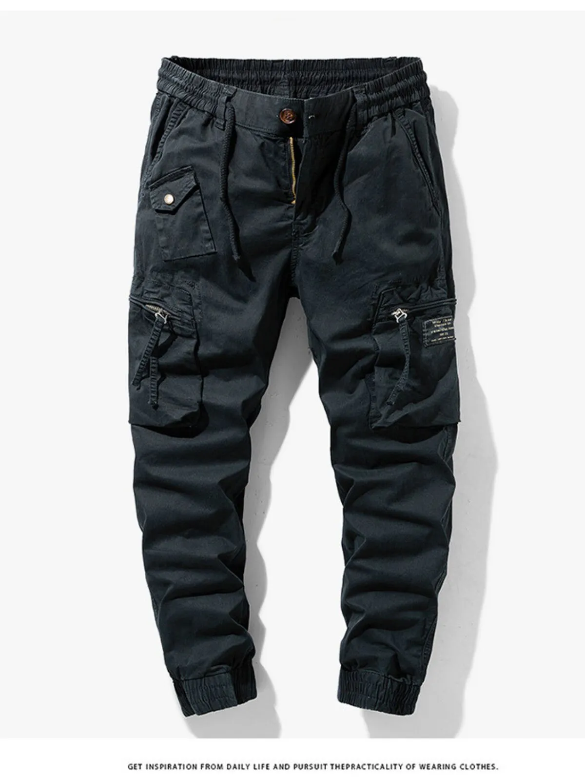 Men's Cargo Pants Hiking Tactical Multi Flap Pockets Straight Leg Loose Casual Outdoor Work Pants, 4 of 4