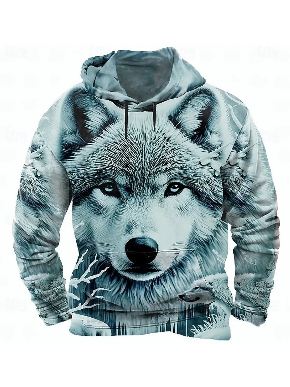Men's Hoodie Wolf 3D Sweatshirt Cool Party RoundNeck Nightclub Streetwear Lace-up Autumn Winter Designer, 1 of 1