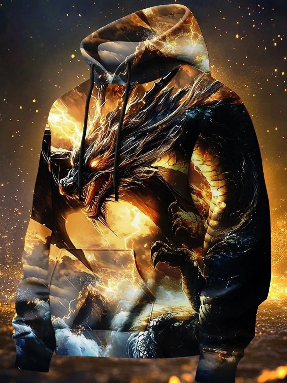 Men's Hoodie Printing Wolf Sweatshirt Casual Loose Tops, 1 of 2