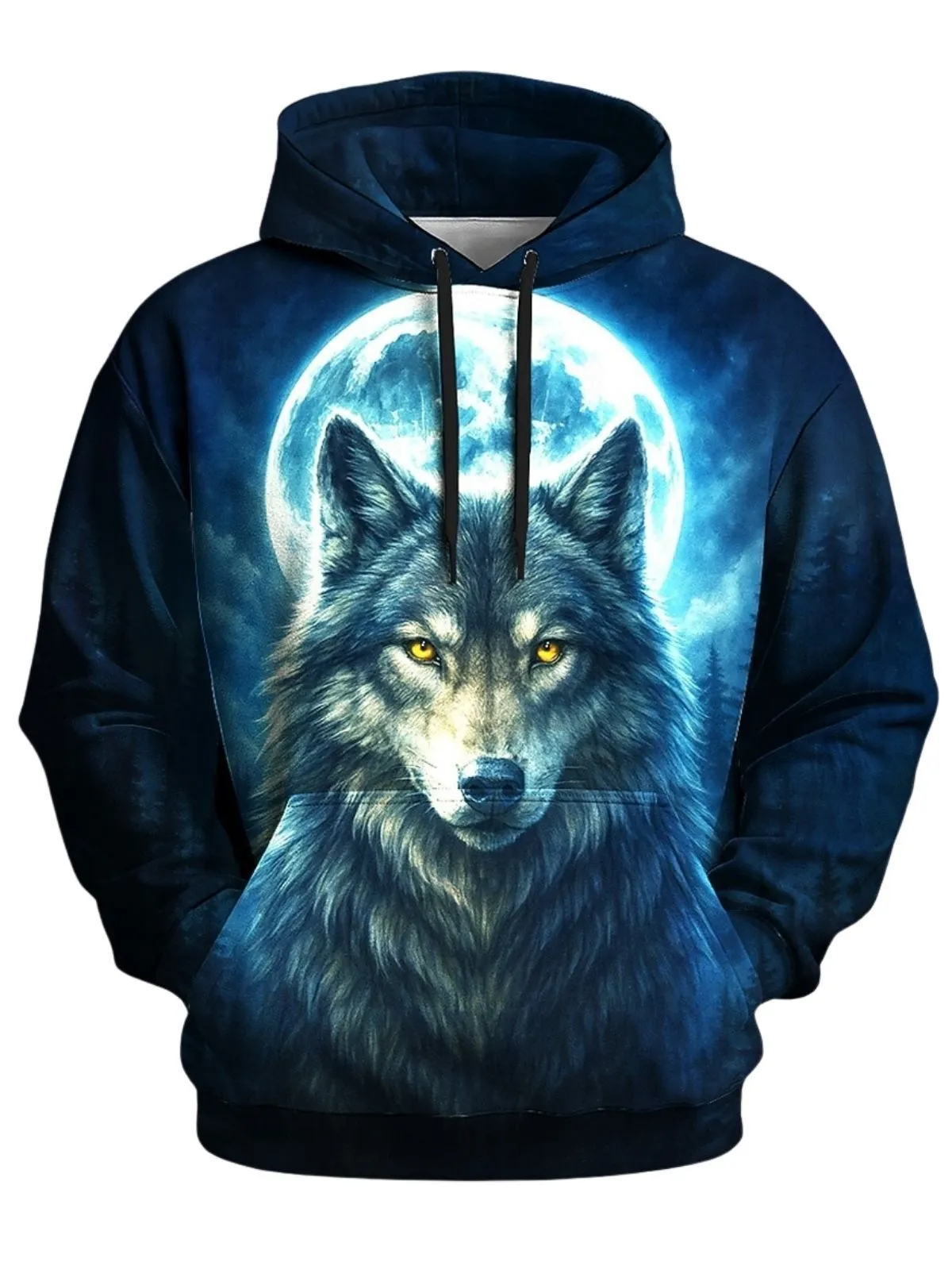 Men's Hoodie Wolf 3D Hoodie Sweatshirt Cool Daily RoundNeck Club Streetwear Drawstring Autumn Winter Designer, 1 of 1