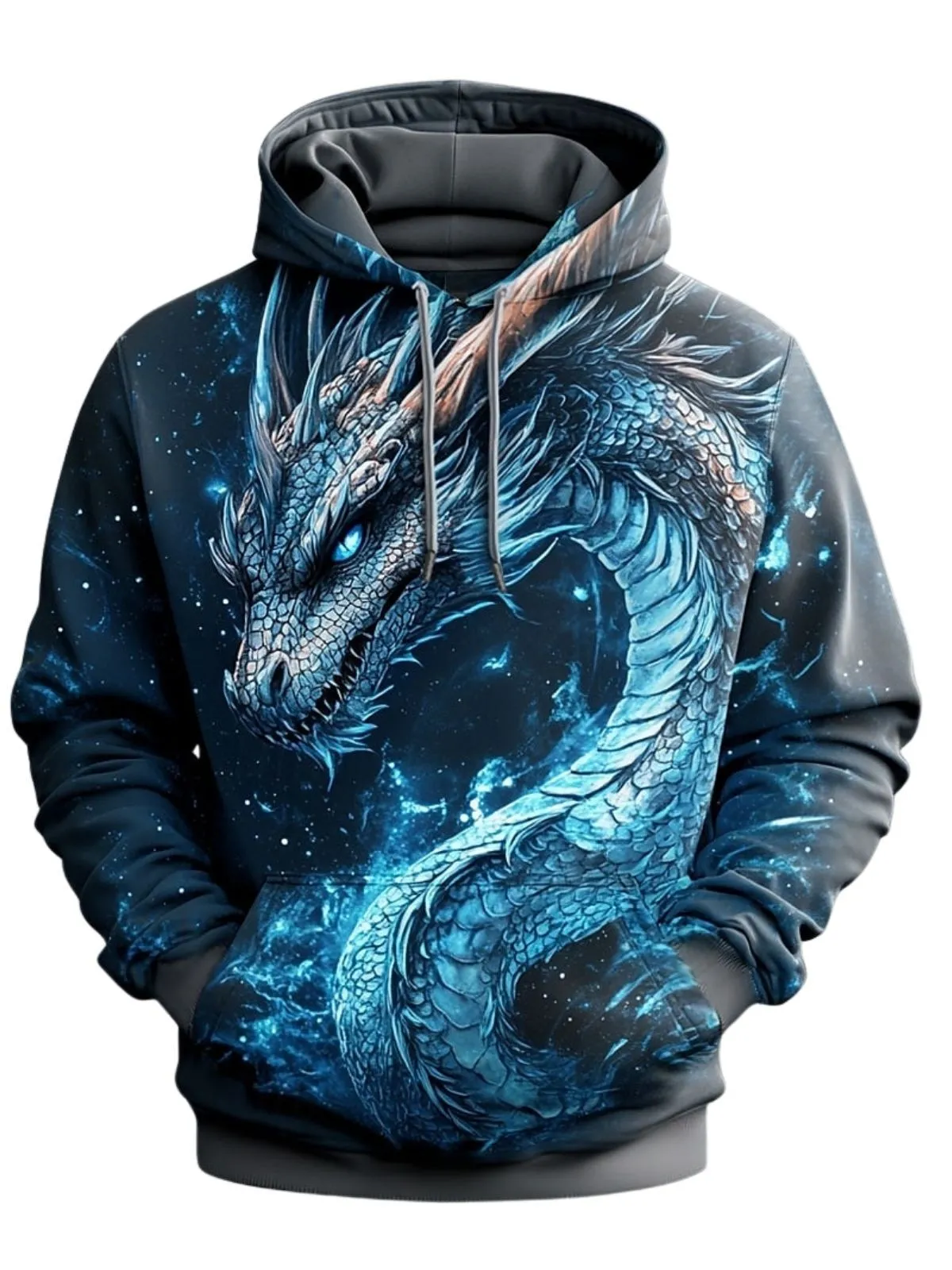 Men's Hoodies Dragon Sweatshirt Cool Party CrewNeck Club StreetWear Drawstring Autumn Winter Designer, 1 of 2