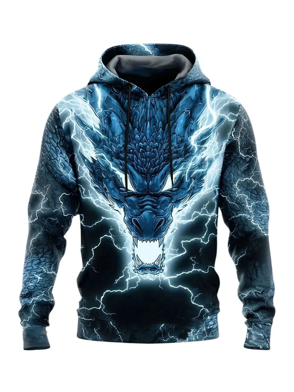 Men's Hoodie Dragon 3D Print Sweatshirt Fantasy Crewneck Streetwear Drawstring Fall Winter Designer Tops, 1 of 1