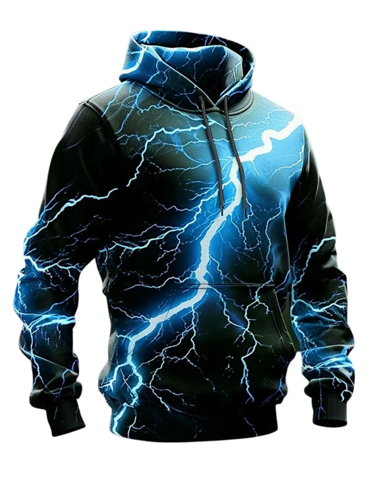Men's Hoodies Graphic Prints Lightning Sweatshirt Sports Classic Hooded Vacation Holiday Streetwear Pocket Print Spring & Fall Designer, 1 of 1