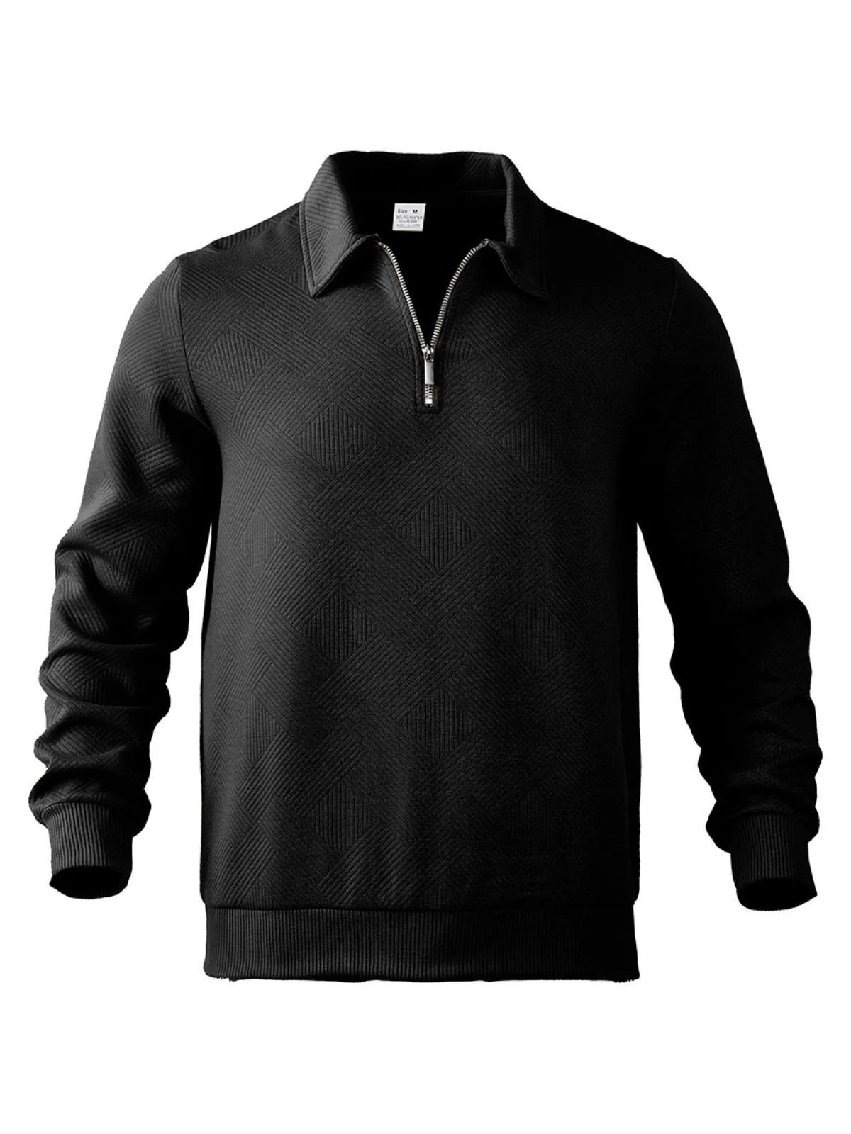 Men's Sweatshirt Pullover Quarter Zip Polo Collar Geometric Sports & Outdoor Casual Daily Streetwear Athletic Spring Fall Clothing Apparel , 1 of 2