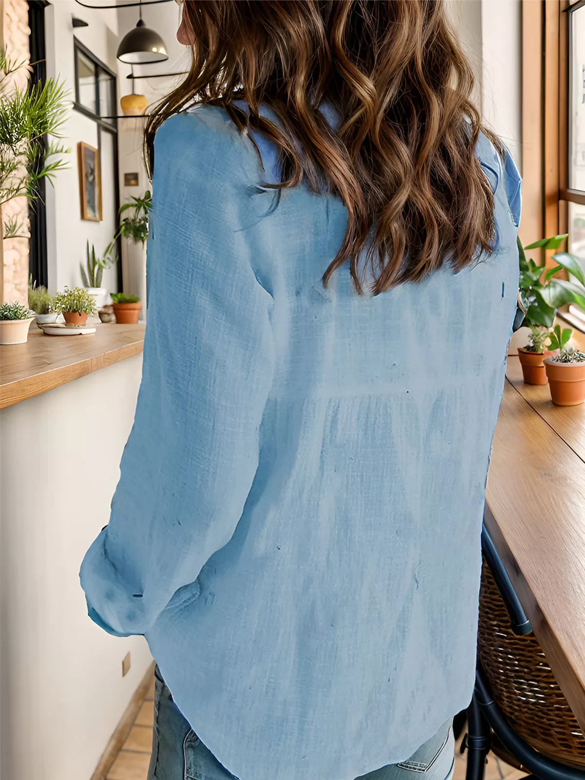 Lapel Shirt Long Sleeve Blouse, 3 of 3