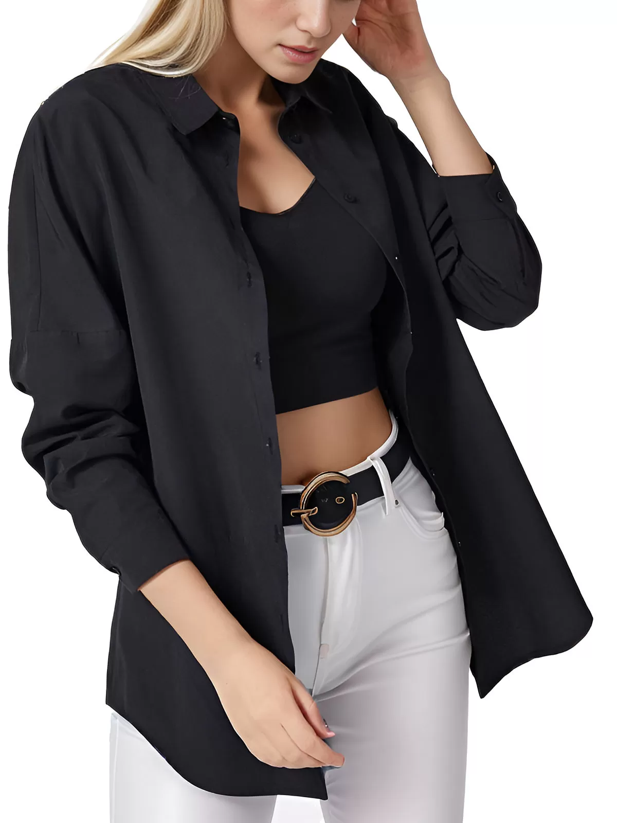 Lapel Shirt Long Sleeve Blouse, 2 of 6