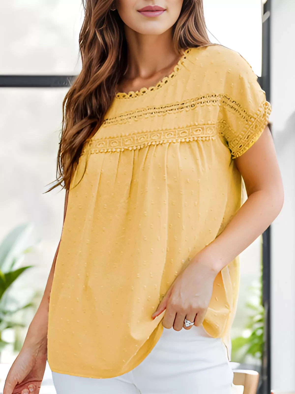 Round Neck Short Sleeve Blouse, 4 of 5