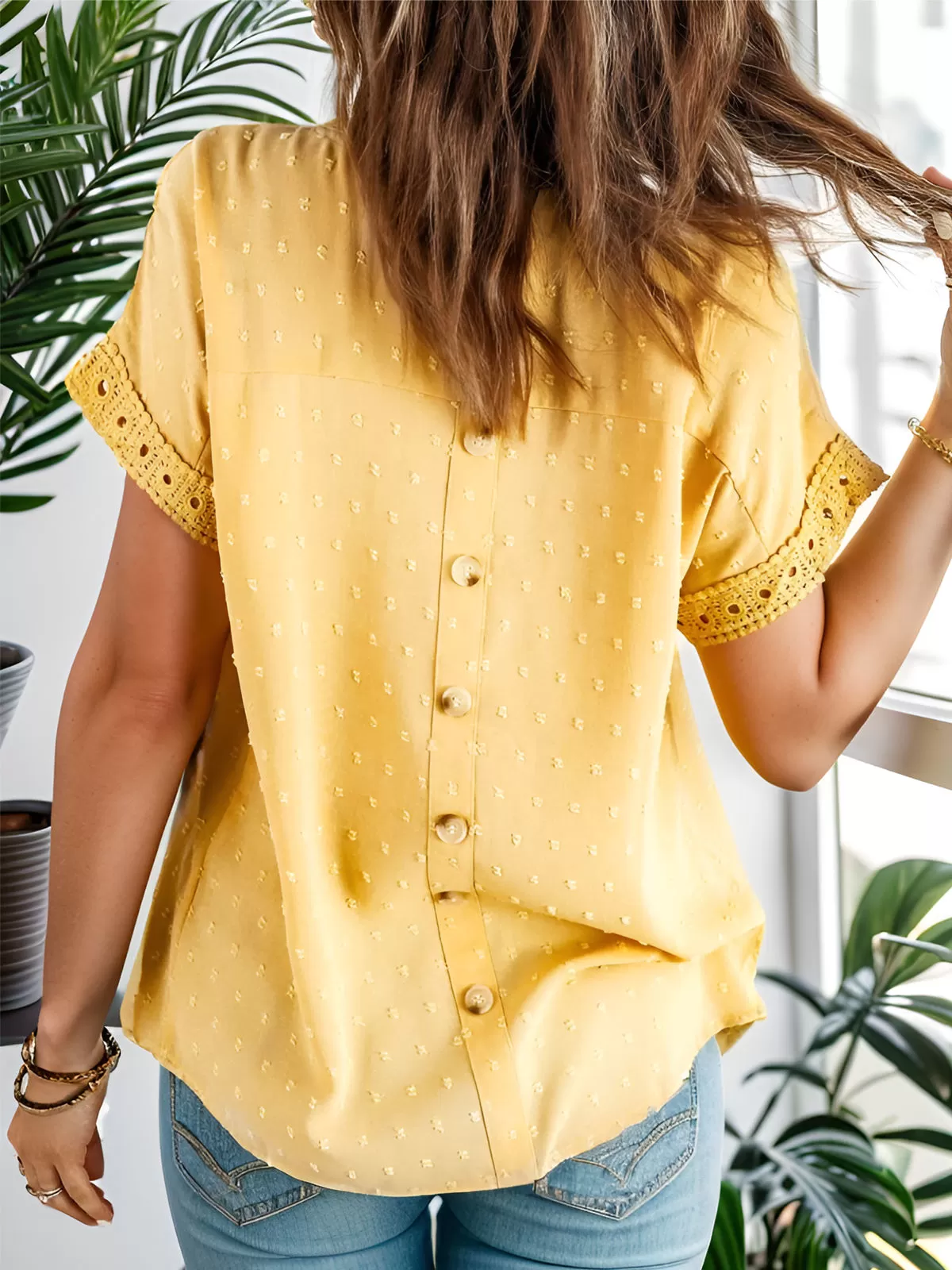 Round Neck Short Sleeve Blouse, 5 of 5