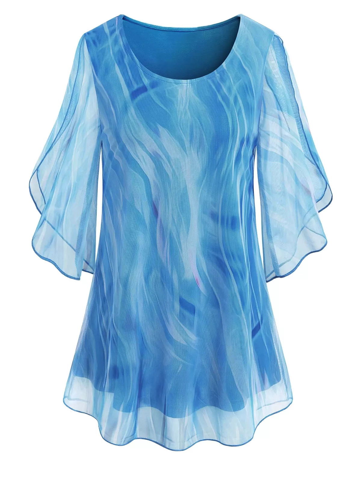 Floral Round Neck Petal Blouse, 4 of 5