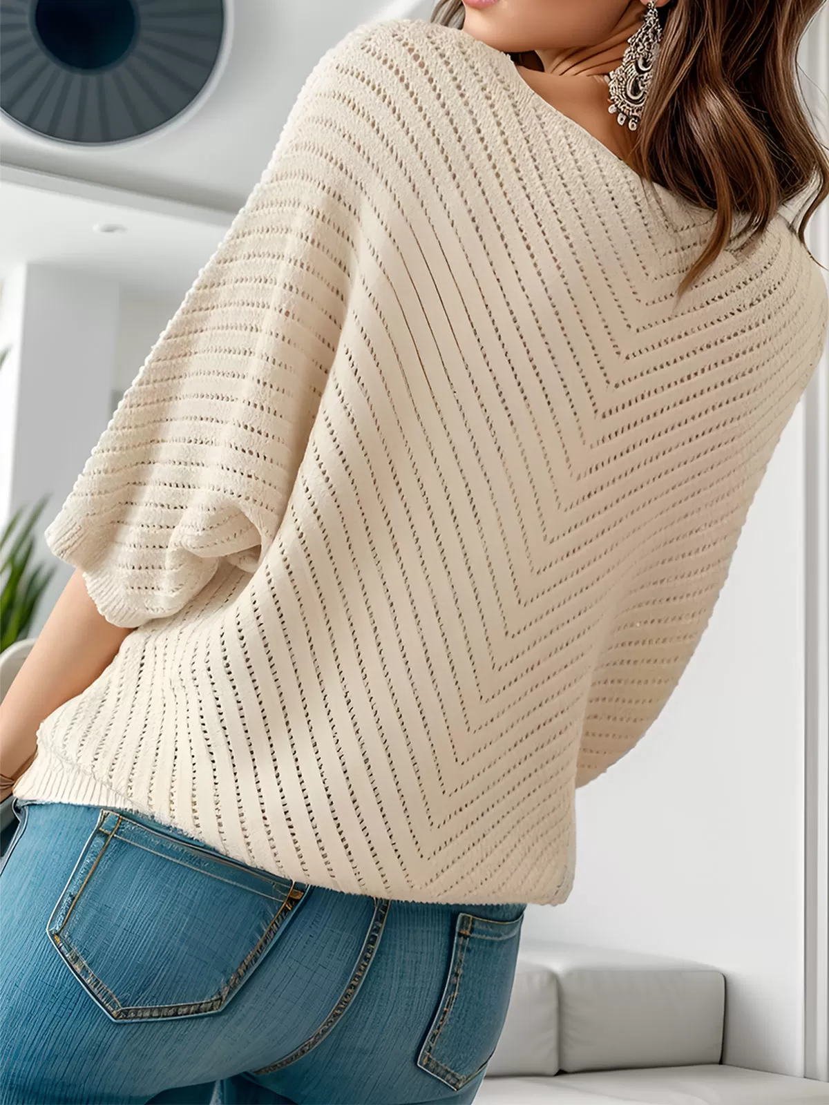 V-neck Half Sleeve Sweater, 5 of 6