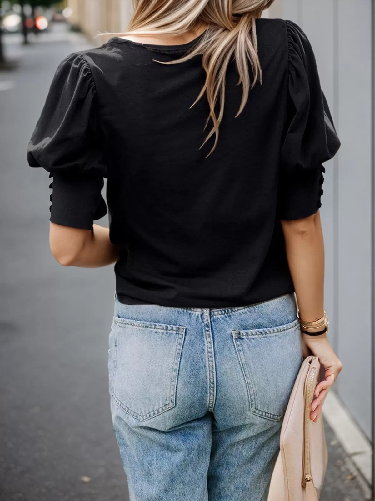 Round Neck Lantern Half Sleeve T-shirt, 4 of 5