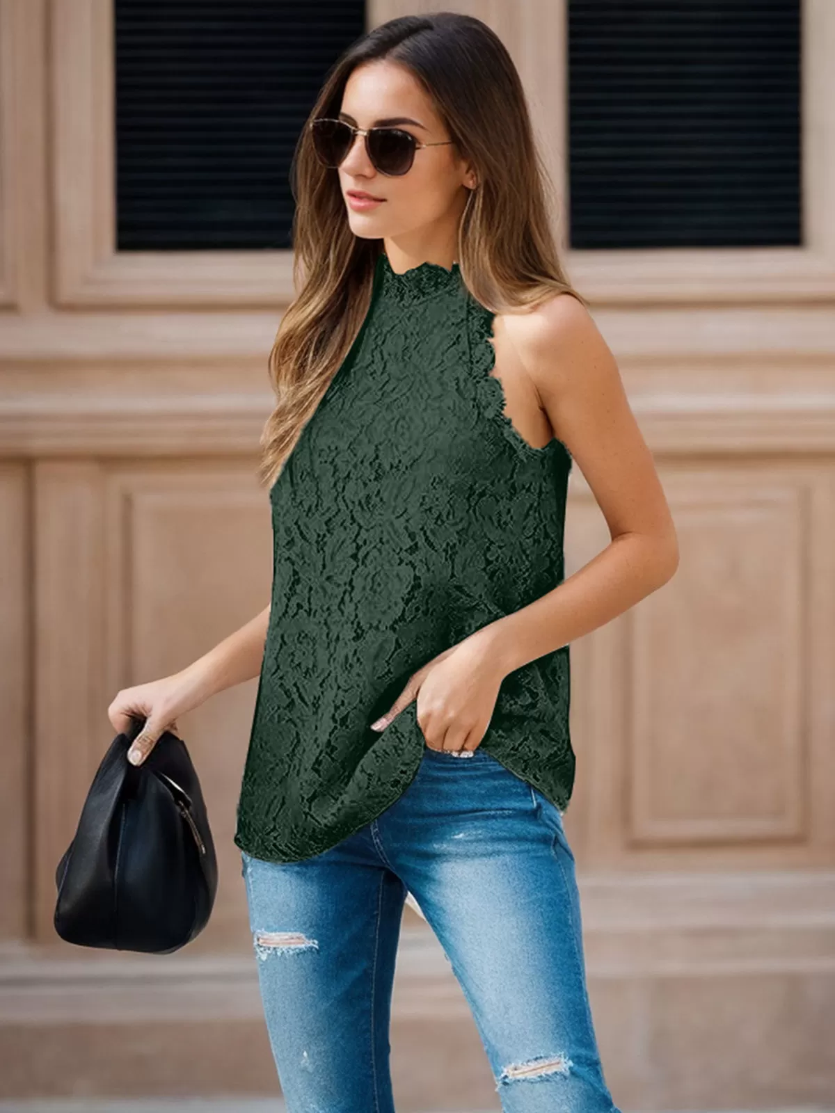 Stand Collar Lace Tank, 2 of 4