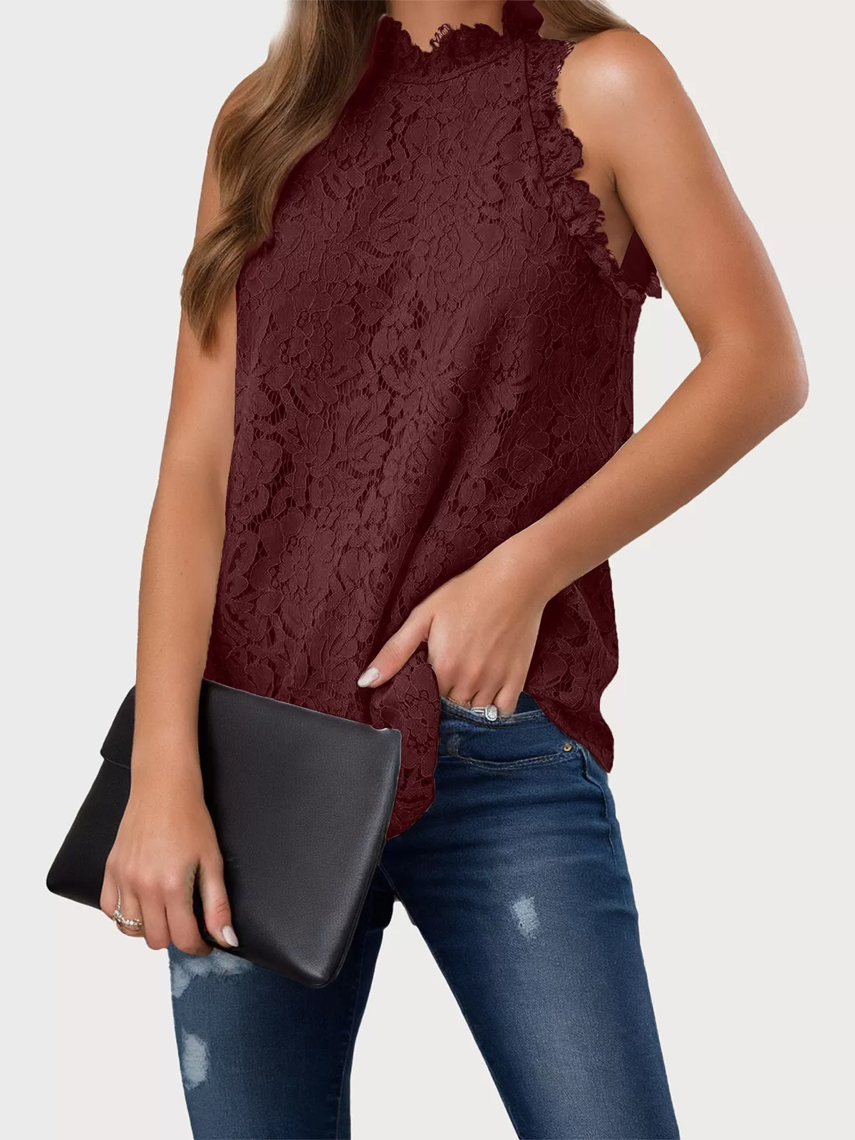 Stand Collar Lace Tank, 1 of 4