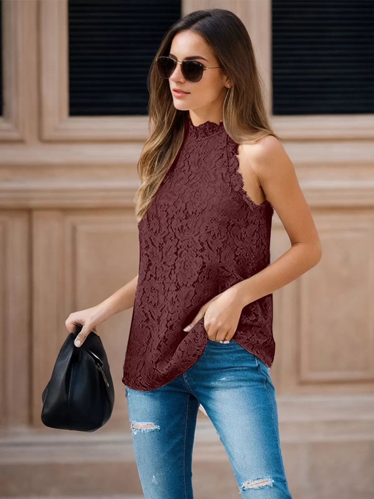 Stand Collar Lace Tank, 2 of 4