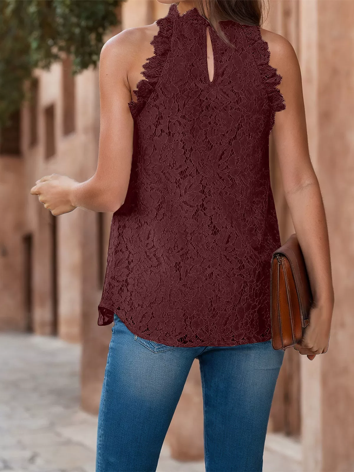 Stand Collar Lace Tank, 3 of 4