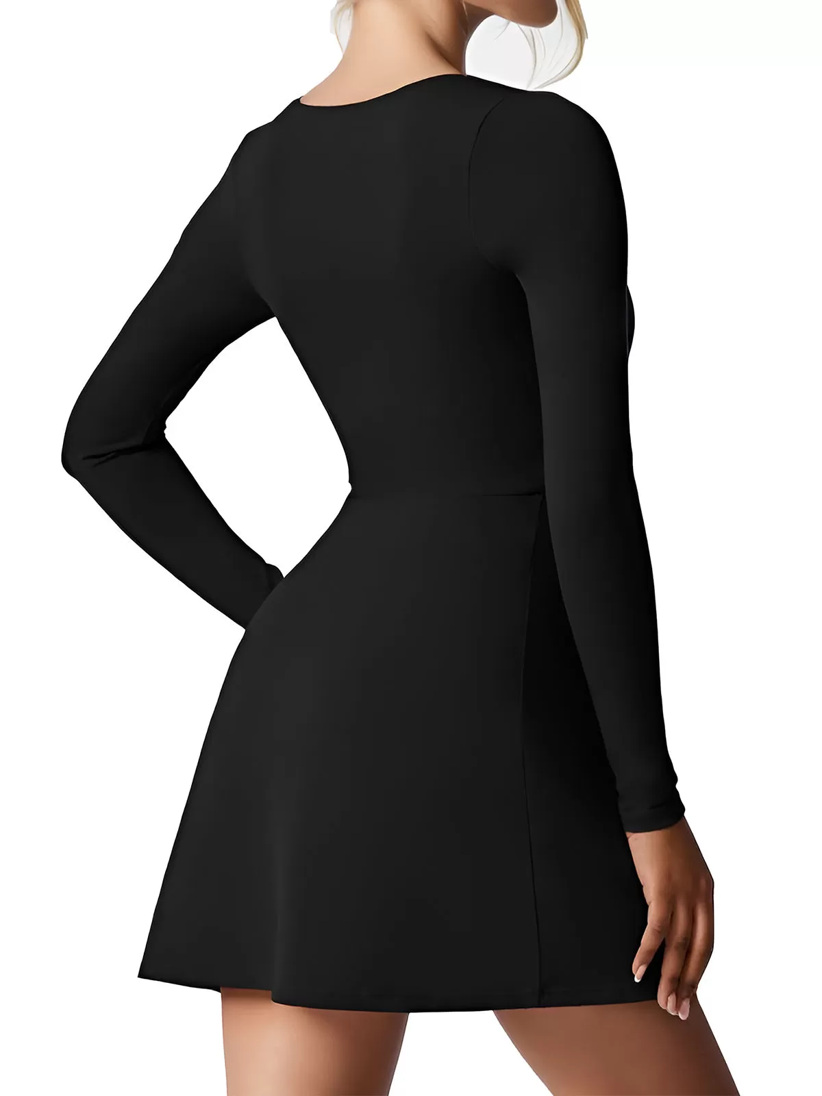 Square Neck Knit A-line Dress, 5 of 5
