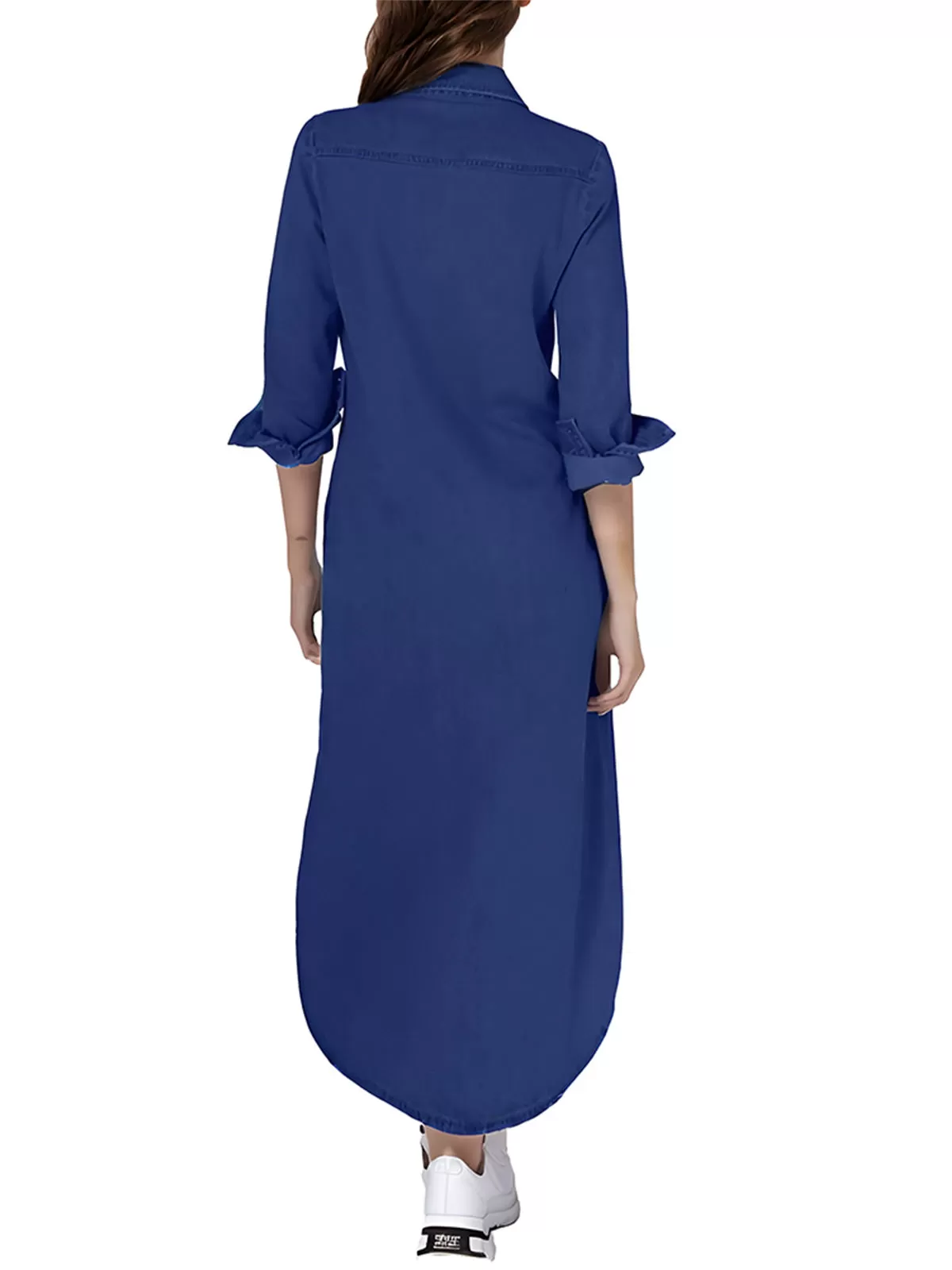 Lapel Shirt Long Sleeve A-line Dress, 4 of 4