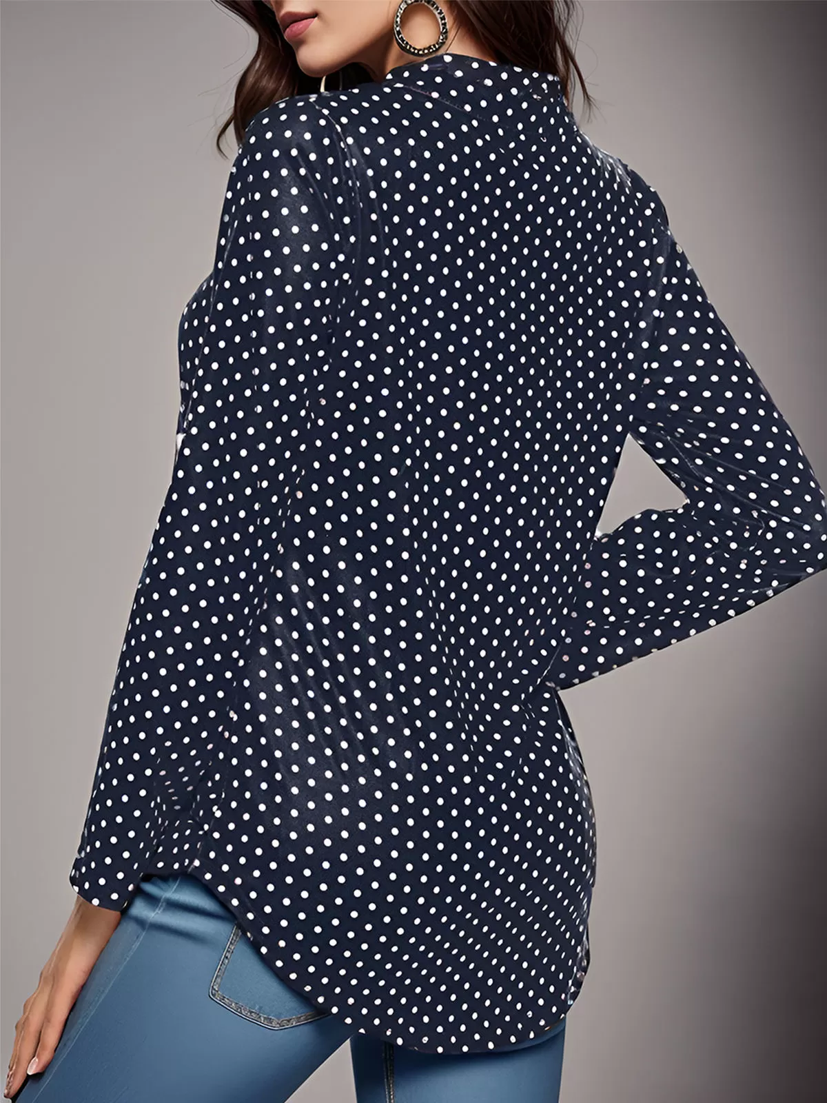 V-neck Long Sleeve Blouse, 5 of 5