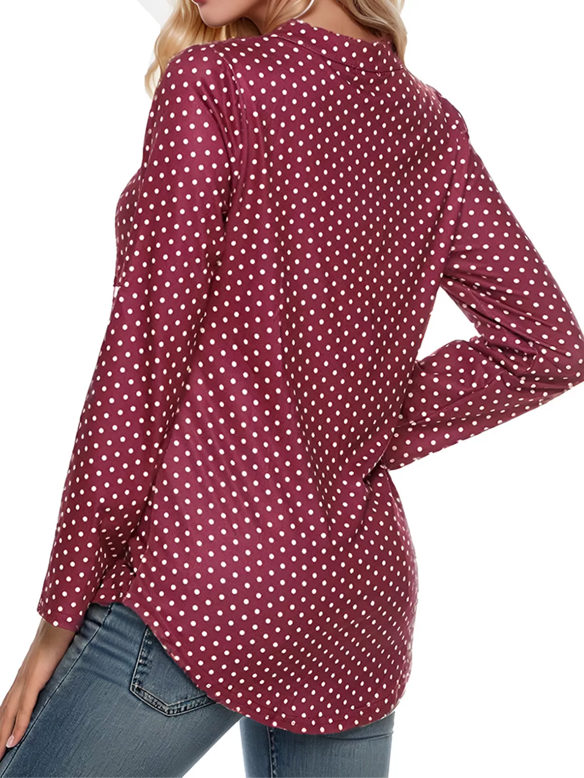 V-neck Long Sleeve Blouse, 5 of 5