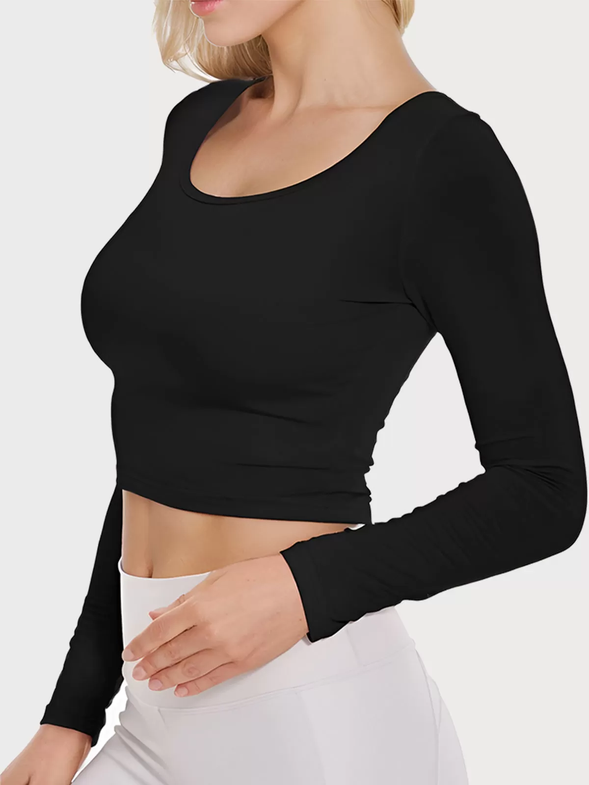Round Neck Sexy Basic Slim T-shirt, 1 of 6