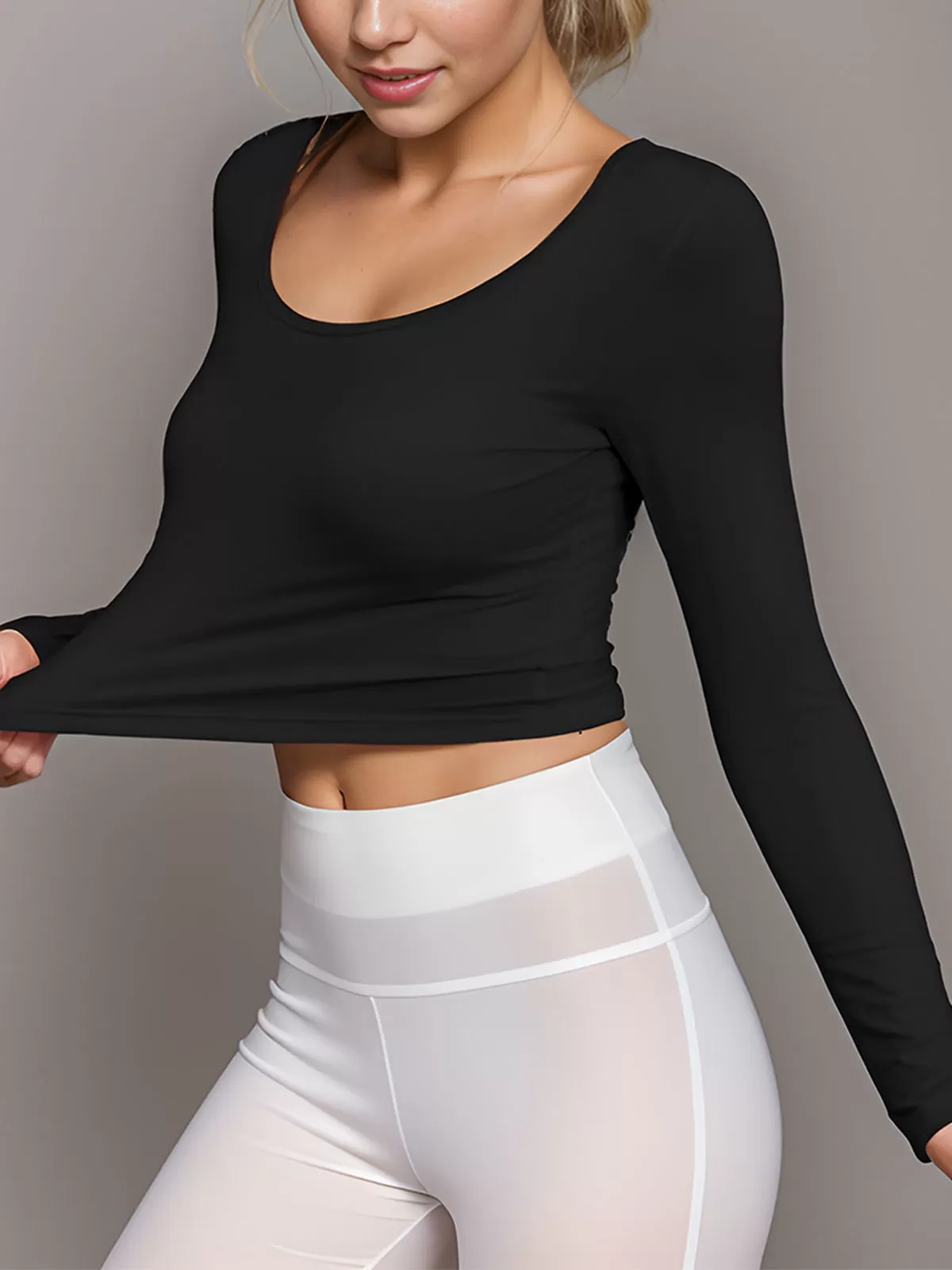 Round Neck Sexy Basic Slim T-shirt, 5 of 6