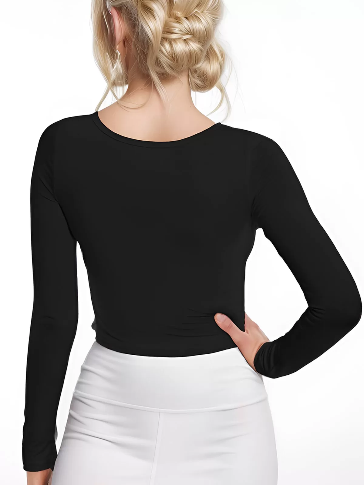 Round Neck Sexy Basic Slim T-shirt, 6 of 6