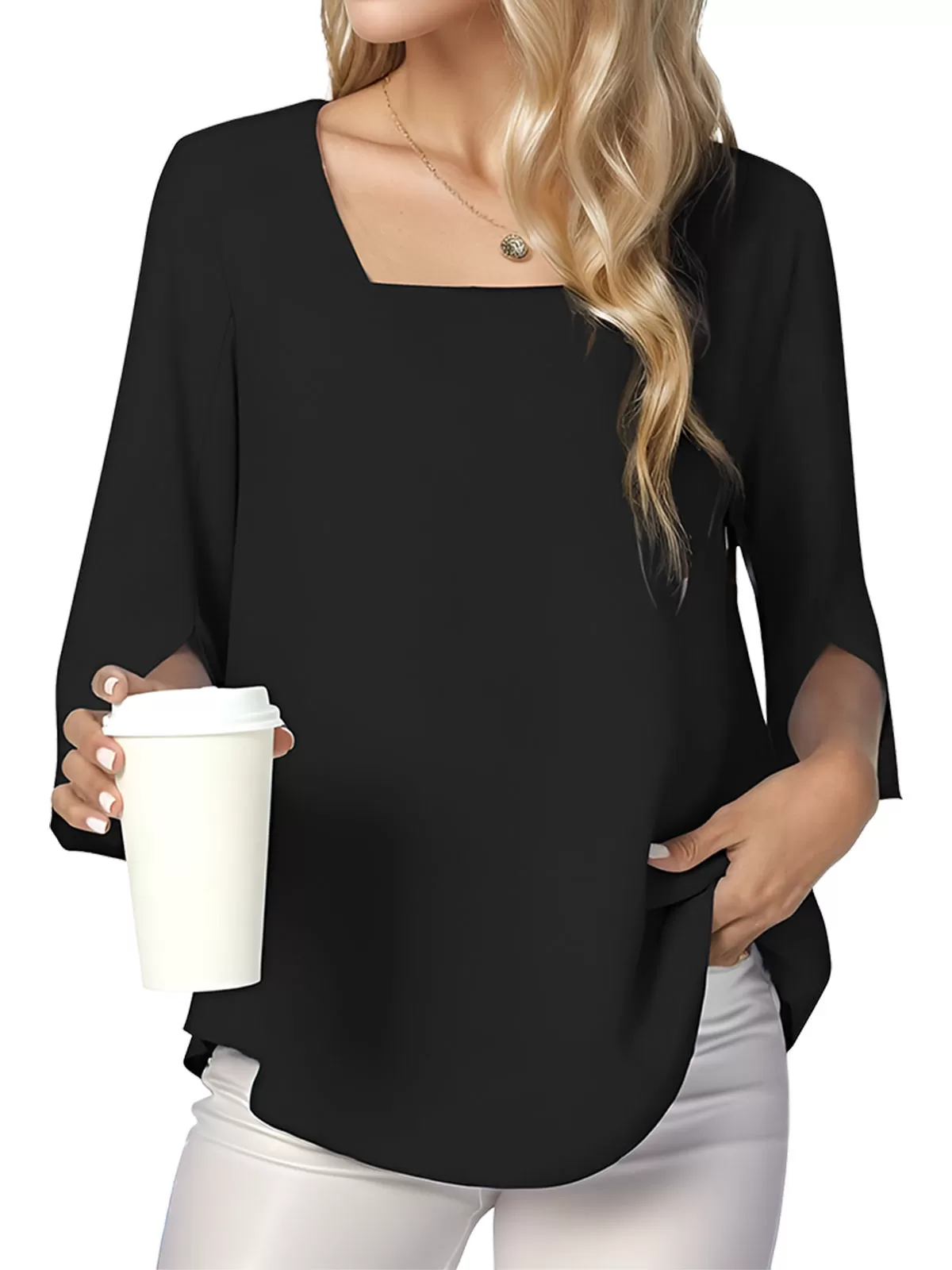 Square Neck Flare Blouse, 2 of 4