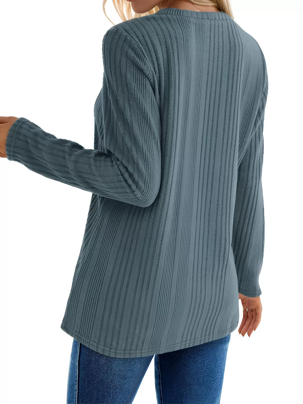 Round Neck Long Sleeve Tunic Blouse, 4 of 5