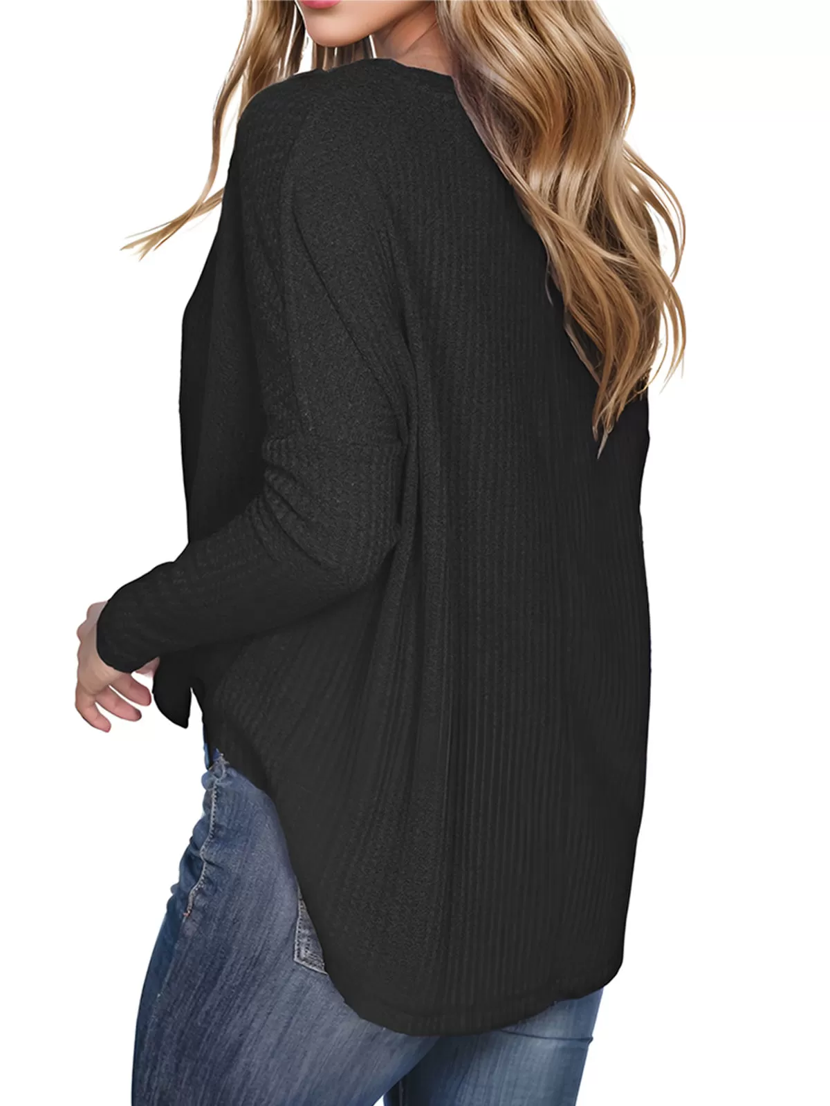 V-neck Batwing Long Sleeve Blouse, 4 of 5