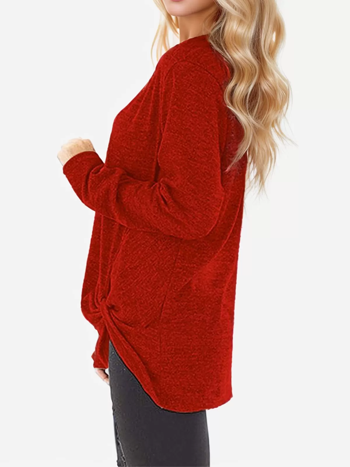 V-neck Long Sleeve T-shirt, 3 of 4