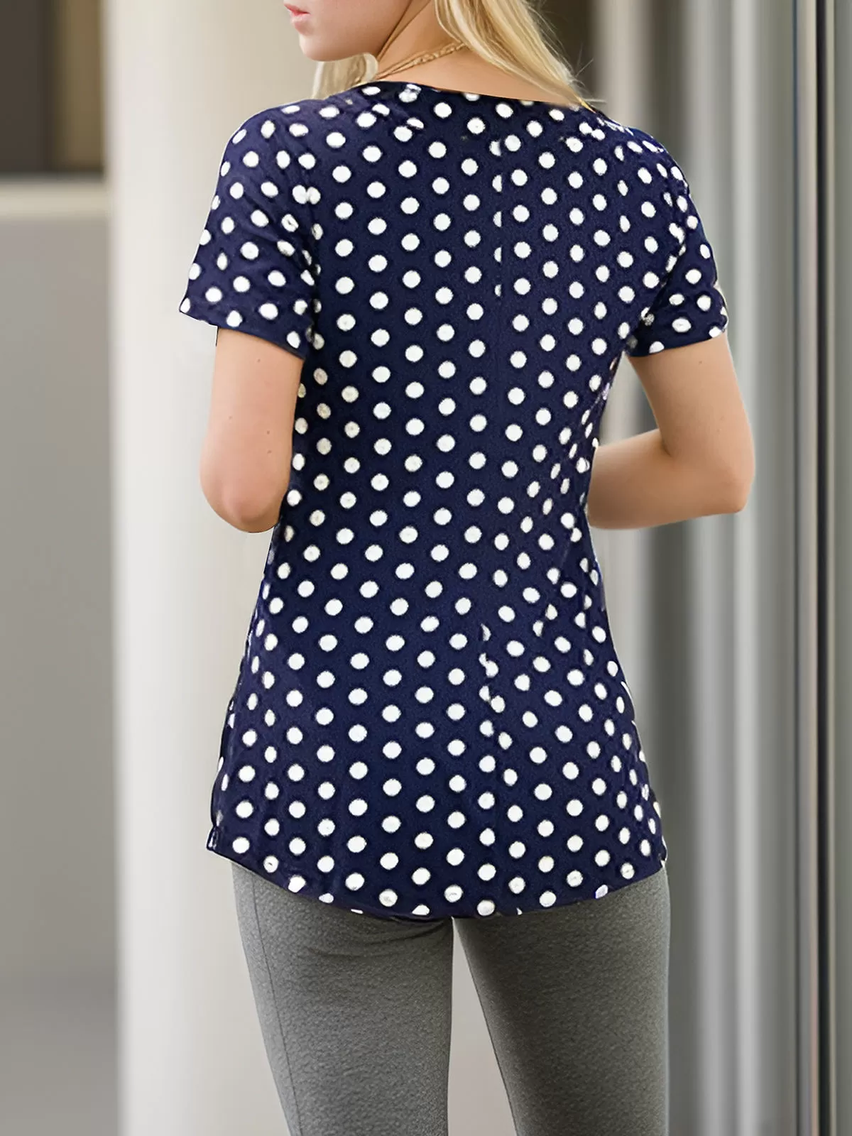 Wrinkle V-neck Short Sleeve T-shirt, 5 of 5