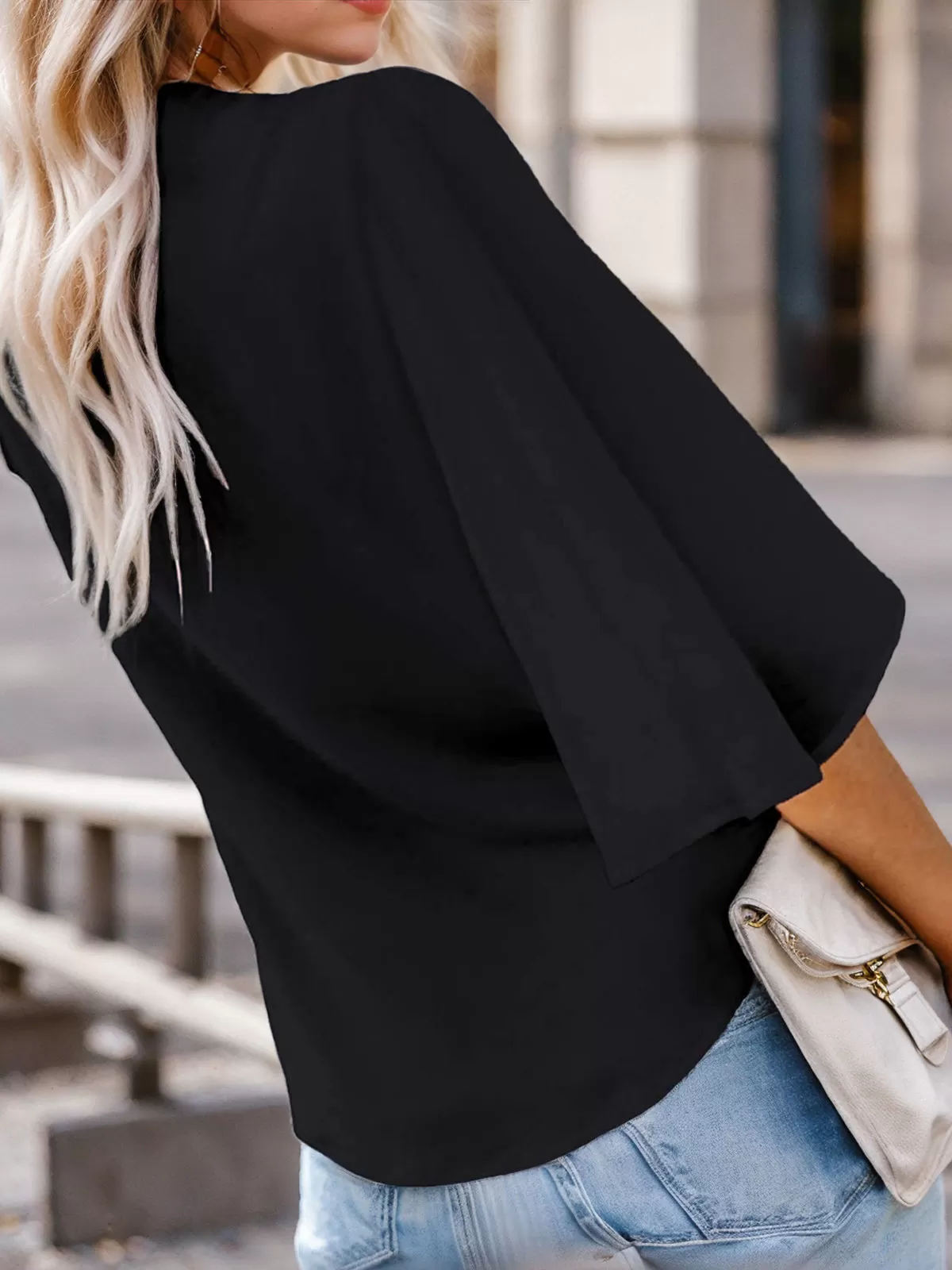 Floral V-neck Flare Blouse, 2 of 5