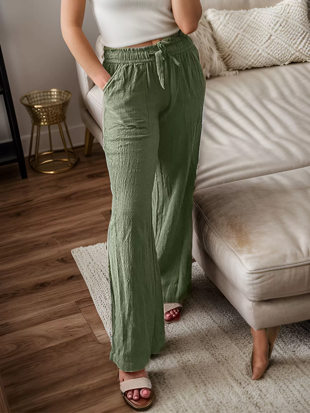 High Rise Zipper Fly Straight Leg Pants, 3 of 5