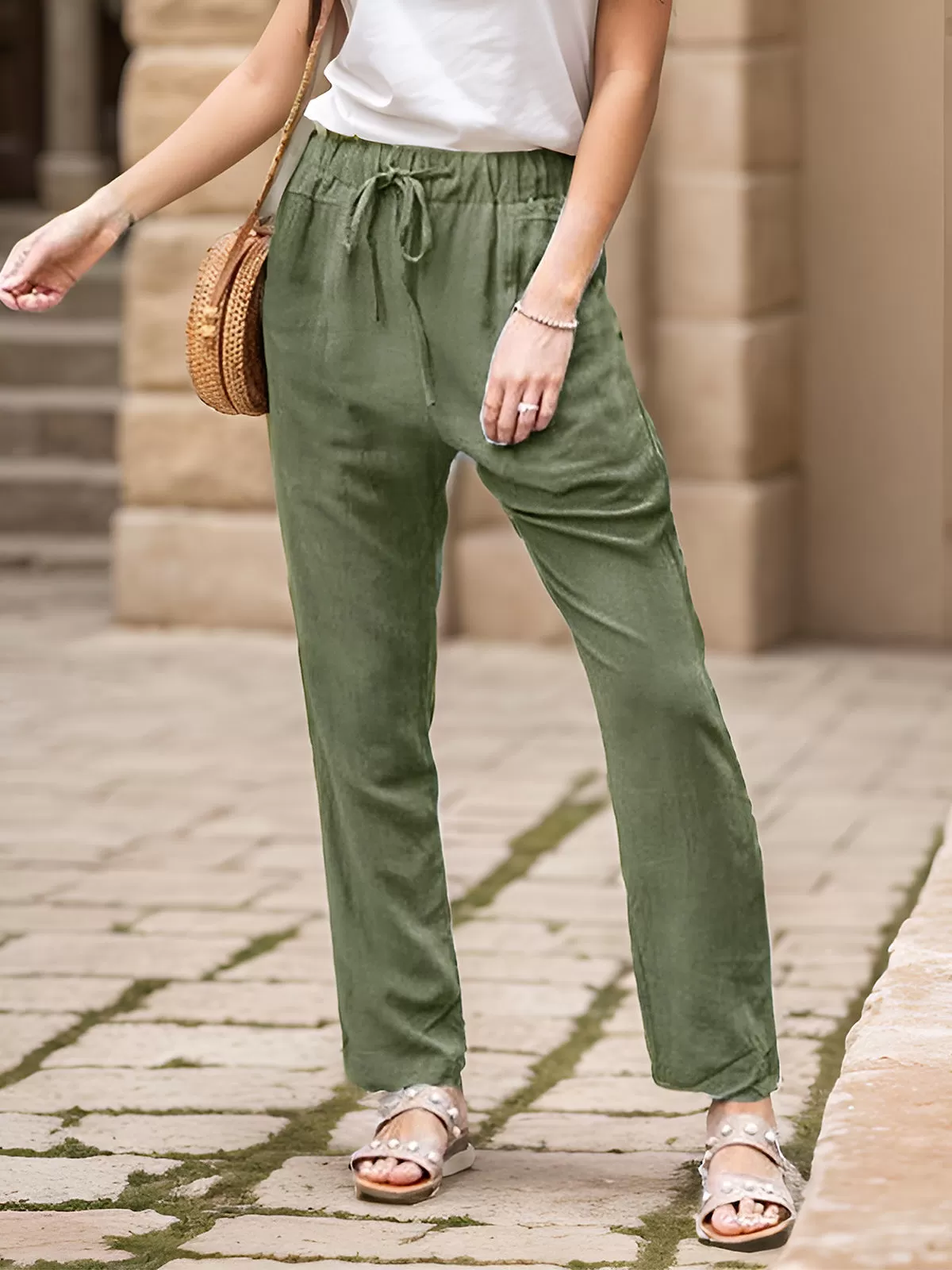 High Rise Zipper Fly Straight Leg Pants, 4 of 5