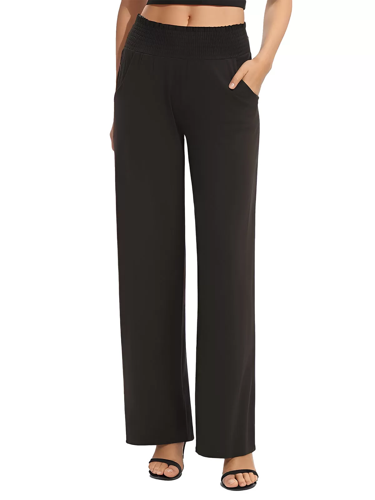 Medium Rise Knit Palazzo Pants, 2 of 6