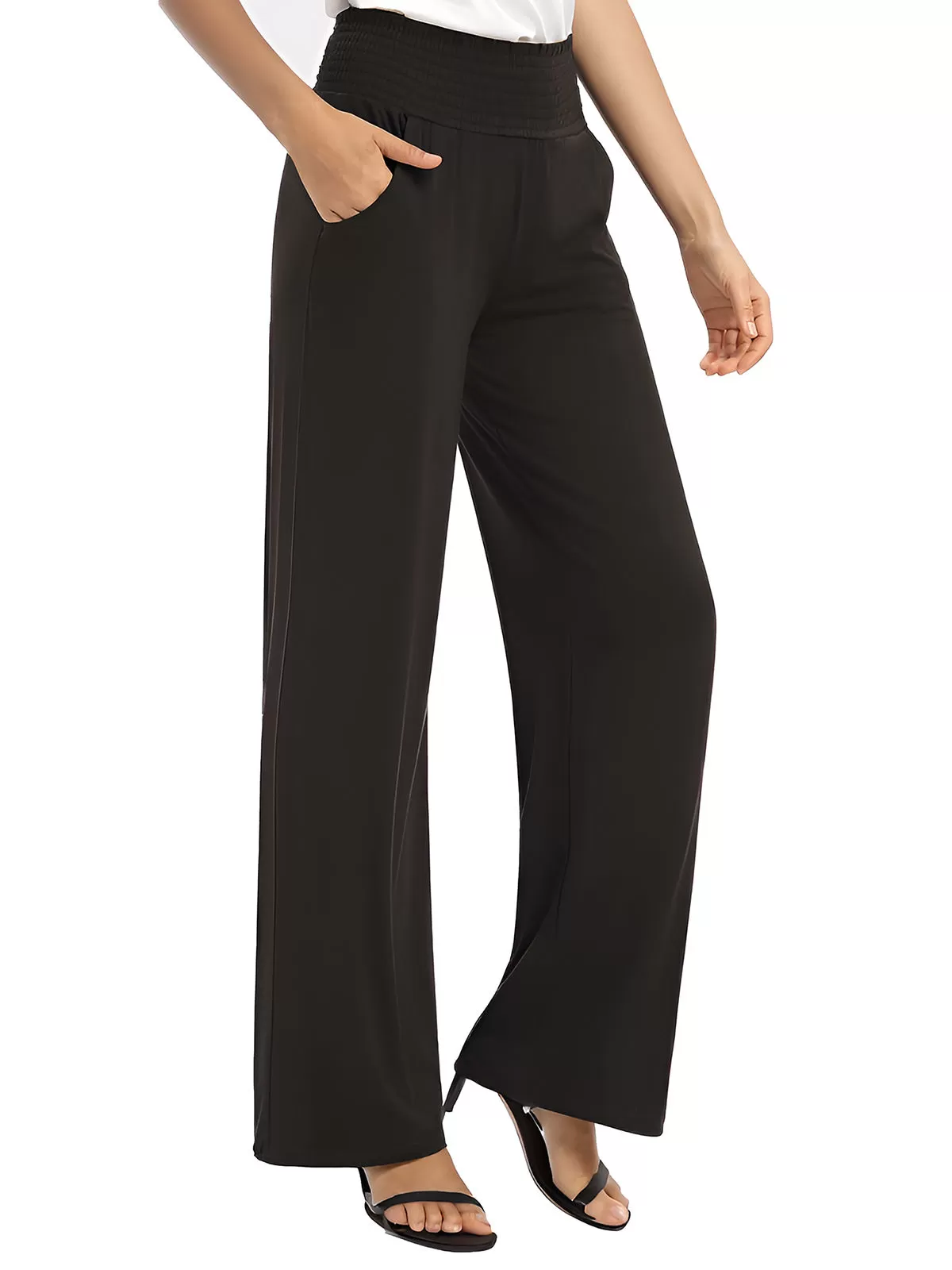 Medium Rise Knit Palazzo Pants, 4 of 6