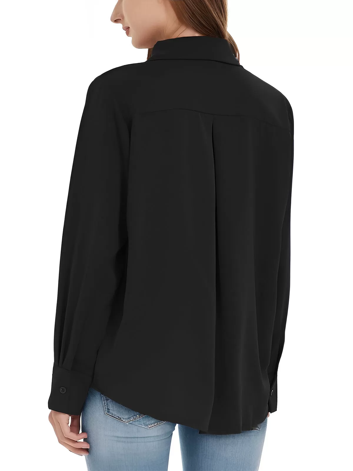 Wrinkle Lapel Shirt Long Sleeve Blouse, 3 of 5