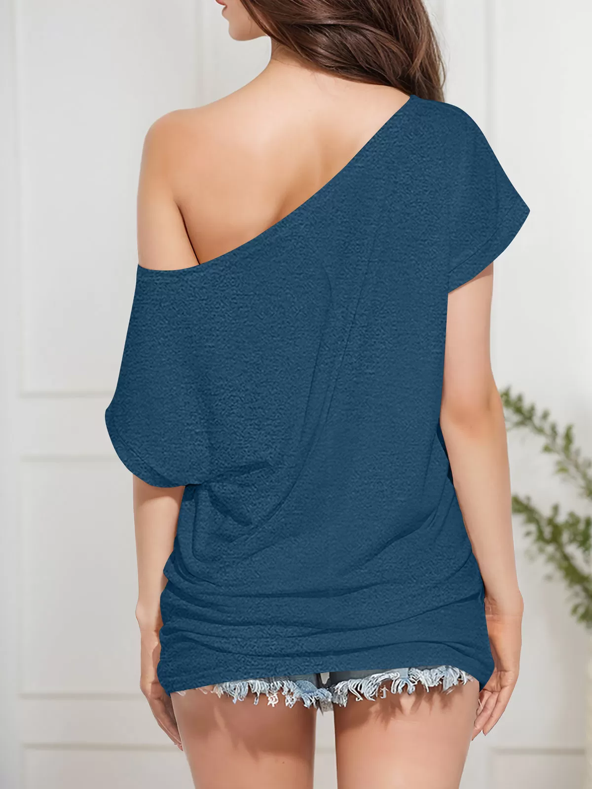 Off Shoulder Casual Loose T-shirt, 2 of 7