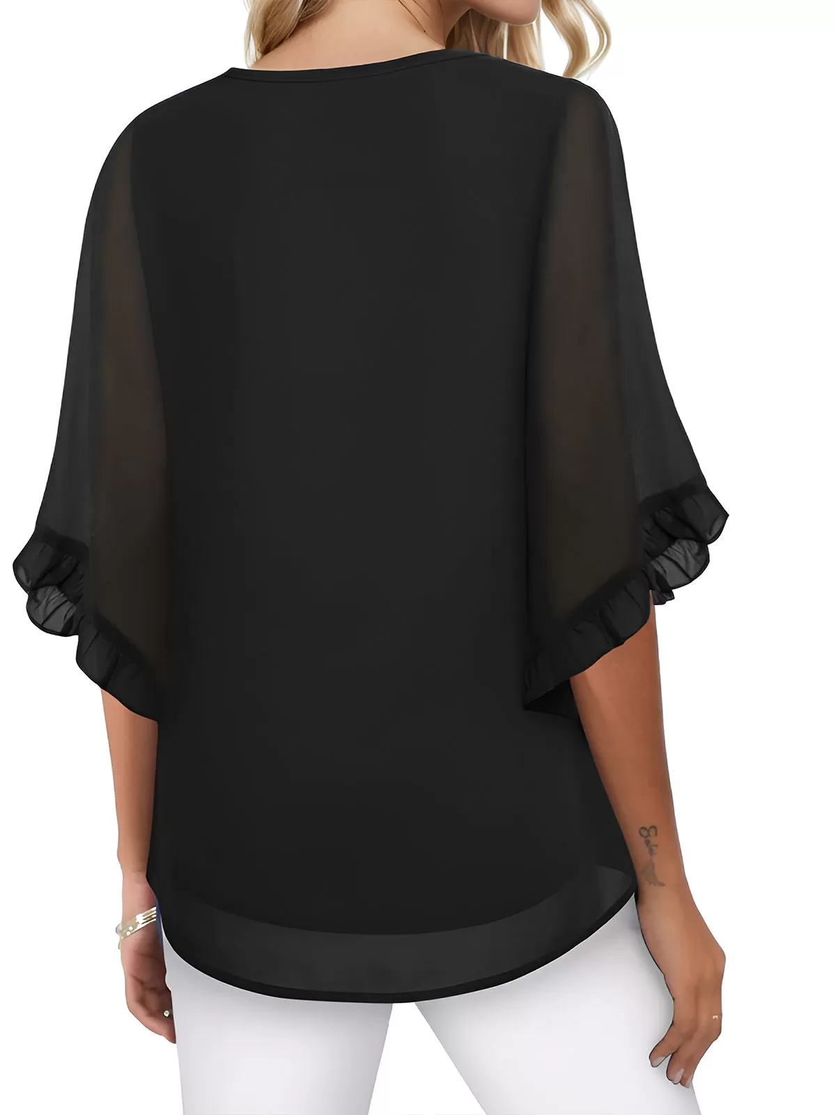 Round Neck Flare Blouse, 3 of 4