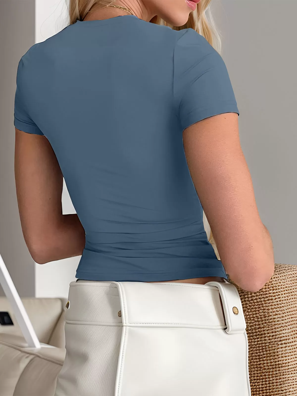 Round Neck Short Sleeve T-shirt, 2 of 5