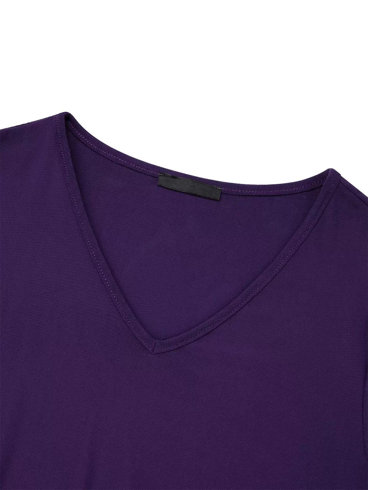 V-neck Flare  Double Layers Mesh Shirt Ruffle Blouse, 4 of 5