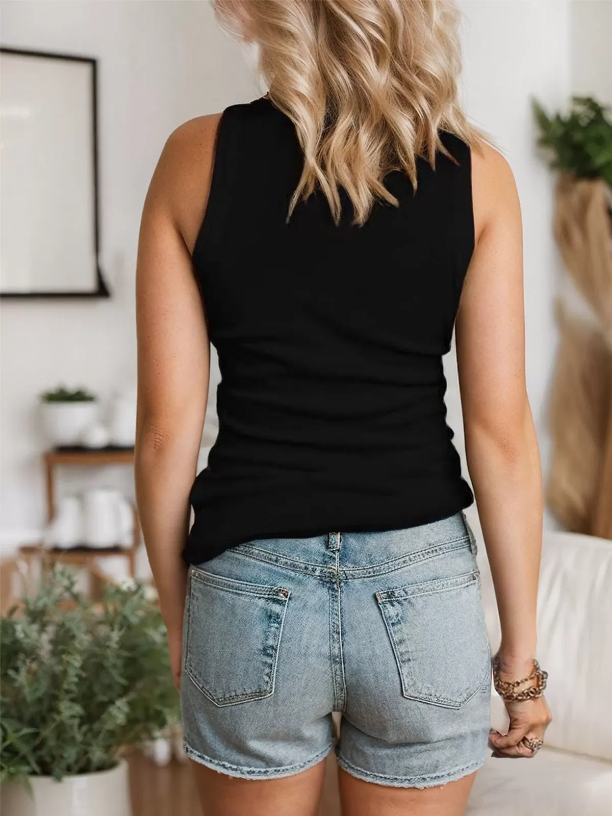 Ribbed Thick Strap Racerback Tight Sporty Tank, 4 of 5