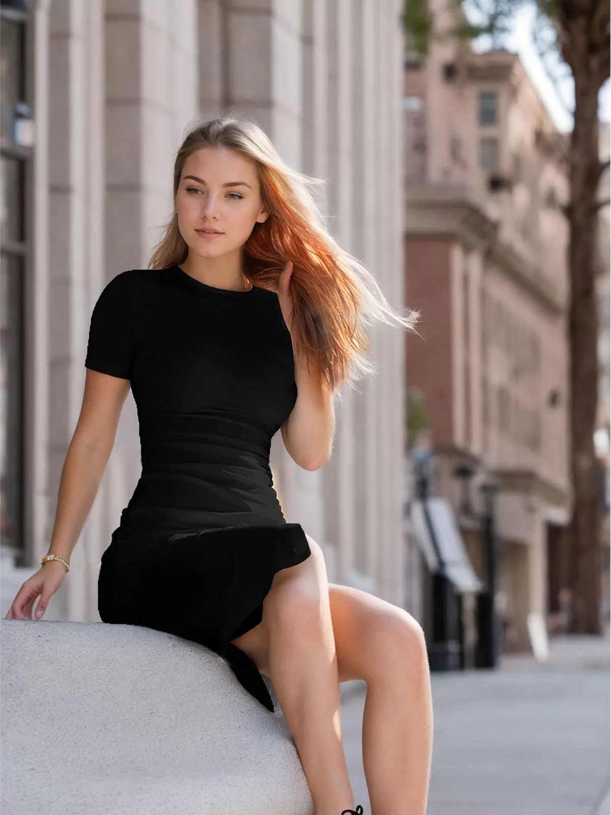 Round Neck Knit Pencil Dress, 3 of 5